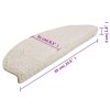 Schodové rohože 15 ks 65 x 21 x 4 cm bílé, půlkulaté, velké 133906