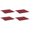 Podušky na zahradní židli 4 ks vínové 40x40x4 cm látka oxford 314021
