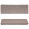 Schodové rohože 15 ks 65 x 21 x 4 cm světle hnědé s obdélníkovým okrajem 134569