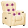Elektrické masážní křeslo krémové umělá kůže 3098811