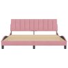 Rám postele bez matrace Hanko růžový 180x200 cm samet 3207866