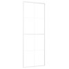 Posuvné dveře mléčné ESG sklo a hliník 76 x 205 cm bílé 151669