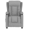 Elektrické masážní křeslo světle šedé textil 3098789