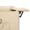 Elektrické masážní křeslo krémové textil 3098836