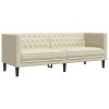 3dílná sedací souprava Chesterfield krémová umělá kůže 3209268