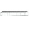 Klec pro psy se střechou a dvířky šedá 12x2x2m pozinkovaná ocel 3209572