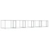 Klec pro psy s dvířky šedá 10 x 2 x 1,5 m pozinkovaná ocel 3209576