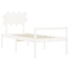 Postel s čelem pro seniory bílý 90x200 cm masivní dřevo 3195532