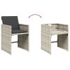 9dílný zahradní jídelní set s poduškami světle šedý polyratan 3211103