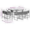 9dílný zahradní jídelní set s poduškami světle šedý polyratan 3211559