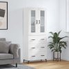 Skříň highboard bílá 69,5 x 34 x 180 cm kompozitní dřevo 3198401