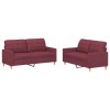 2dílná sedací souprava s poduškami vínová textil 3201280