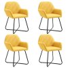 Jídelní židle 4 ks žluté textil 277108
