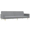 2místná rozkládací pohovka s podnožkou světle šedá textil 3216227