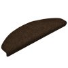 Schodové rohože samolepicí 15 ks 65 x 21 x 4 cm hnědé, půlkulaté, velké 322351