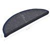 Schodové rohože 15 ks 56 x 17 x 3 cm tmavě šedé a modré, půlkulaté 322364