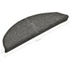 Schodové rohože 15 ks 56 x 17 x 3 cm tmavě šedé, půlkulaté 322368