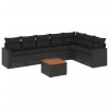 8dílná zahradní sedací souprava s poduškami černá polyratan 3224151