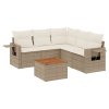 6dílná zahradní sedací souprava s poduškami béžová polyratan 3224560