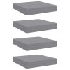 Plovoucí nástěnné police 4 ks šedé 23 x 23,5 x 3,8 cm MDF 323846