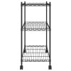 3patrový úložný regál na kolečkách 60 x 35 x 81 cm černý 150 kg 324626