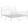 Rám postele bílý kov 180 x 200 cm 324857