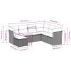 7dílná zahradní sedací souprava s poduškami šedá polyratan 3249829