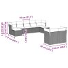 9dílná zahradní sedací souprava a podušky světle šedá polyratan 3250151
