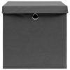 Úložné boxy s víky 10 ks 28 x 28 x 28 cm šedé 325194