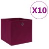 Úložné boxy 10 ks netkaná textilie 28x28x28 cm tmavě červené 325201