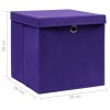 Úložné boxy s víky 4 ks 28 x 28 x 28 cm fialové 325212