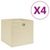 Úložné boxy 4 ks netkaná textilie 28 x 28 x 28 cm krémové 325215