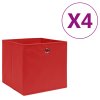 Úložné boxy 4 ks netkaná textilie 28 x 28 x 28 cm červené 325219