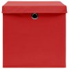 Úložné boxy s víky 4 ks 28 x 28 x 28 cm červené 325220
