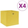 Úložné boxy 4 ks netkaná textilie 28 x 28 x 28 cm žluté 325223