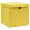 Úložné boxy s víky 4 ks 28 x 28 x 28 cm žluté 325224
