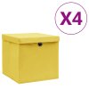 Úložné boxy s víky 4 ks 28 x 28 x 28 cm žluté 325224