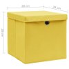 Úložné boxy s víky 10 ks 28 x 28 x 28 cm žluté 325226