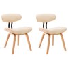 Jídelní židle 2 ks krémové ohýbané dřevo a umělá kůže 283124