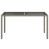 Zahradní stůl 150 x 90 x 75 cm tvrzené sklo a polyratan šedý 316708