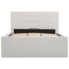 Rám postele zvedací úložný prostor bílý umělá kůže 100 x 200 cm 285517