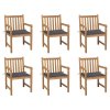 Zahradní židle 6 ks antracitové podušky masivní teak 3073031