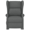 Zvedací masážní křeslo tmavě šedé textil 289741