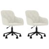 Otočné jídelní židle 2 ks krémové samet 3103430