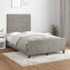 Rám postele bez matrací světle šedá 120x190 cm samet 3270584
