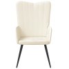 Relaxační křeslo krémově bílé samet 327686