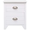 Noční stolek bílý 38 x 28 x 45 cm dřevo pavlovnie 284049