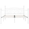 Rám postele s laťkovým roštem bílý kov 200 x 200 cm 284453