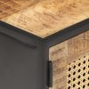 TV stolek 90x30x40 cm hrubý masivní mangovník a přírodní rákos 323144