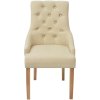 Jídelní židle 4 ks krémové textil 274425